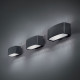 Applique da esterno corta con struttura in alluminio e 2 diffusori in vetro