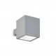 Applique da esterno in alluminio con doppio diffusore quadrato in vetro pirex