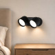 Applique da parete a led con doppio diffusore in metallo orientabile
