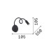 Applique da parete con diffusore a braccio orientabile