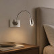 Applique da parete con diffusore a led a braccio flessibile in metallo