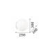 Applique da parete grande in metallo con diffusore a sfera dal design moderno
