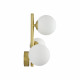 Applique da parete moderna in metallo con 3 diffusori a bocce in vetro