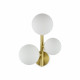 Applique da parete moderna in metallo con 3 diffusori a bocce in vetro
