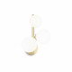 Applique da parete moderna in metallo con 3 diffusori a bocce in vetro