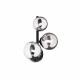 Applique da parete moderna in metallo con 3 diffusori a bocce in vetro