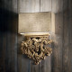 Applique da parete rustica con struttura in resina e paralume in pvc