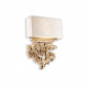 Applique da parete rustica con struttura in resina e paralume in pvc