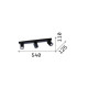 Faretto da soffitto struttura in alluminio e 3 diffuosri orientabili quadrati