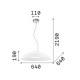 Lampada a sopensione con diffusore in doppio vetro dal design moderno