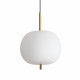 Lampada a sospensione a LED grande in metallo con diffusore in vetro