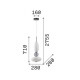 Lampada a sospensione a led in metallo con diffusore in vetro design elegante