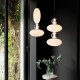Lampada a sospensione a led in metallo con diffusore in vetro design elegante