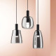 Lampada a sospensione a led in metallo diffusore ovale in vetro soffiato