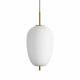 Lampada a sospensione a LED media in metallo con diffusore in vetro