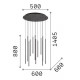 Lampada a sospensione con 12 diffusori singoli a led