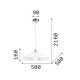 Lampada a sospensione con diffusore in vetro decorato dal design moderno