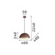 Lampada a sospensione con diffusore medio in metallo dal design moderno