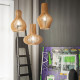 Lampada a sospensione con diffusore moderno in legno multistrato