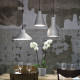 Lampada a sospensione con singolo diffusore moderno in cemento versione 1