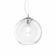 Lampada a sospensione di design in metallo con diffusore in vetro grande
