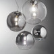 Lampada a sospensione di design in metallo con diffusore in vetro medio