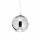 Lampada a sospensione di design in metallo con diffusore in vetro medio