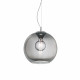 Lampada a sospensione di design in metallo con diffusore in vetro medio