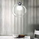 Lampada a sospensione di design in metallo con diffusore in vetro medio