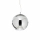 Lampada a sospensione di design in metallo con diffusore in vetro piccolo