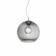 Lampada a sospensione di design in metallo con diffusore in vetro piccolo