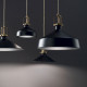 Lampada a sospensione diffusore a cono in metallo grande dal design industrial