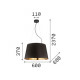 Lampada a sospensione grande con diffusore in lamina di PVC dal design elegante