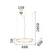 Lampada a sospensione grande con struttura in metallo e diffusore a LED