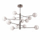 Lampada a sospensione grande con struttura metallo e 12 diffusori in vetro