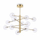 Lampada a sospensione grande con struttura metallo e 12 diffusori in vetro