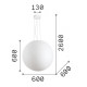 Lampada a sospensione in metallo bianco con diffusore in policarbonato grande