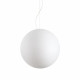 Lampada a sospensione in metallo bianco con diffusore in policarbonato medio