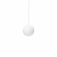 Lampada a sospensione in metallo bianco con diffusore rotondo in vetro mini