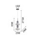 Lampada a sospensione in metallo con diffusore a led in vetro design elegante