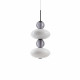 Lampada a sospensione in metallo con diffusore a led in vetro design elegante