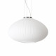 Lampada a sospensione in metallo placato e diffusore in vetro grande