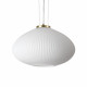 Lampada a sospensione in metallo placato e diffusore in vetro grande