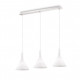 Lampada a sospensione lineare moderna in metallo con 3 diffusori in vetro