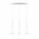 Lampada a sospensione lineare moderna in metallo con 3 diffusori in vetro