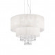 Lampada a sospensione media con paralume in PVC e pendagli in cristallo