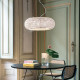 Lampada a sospensione media elegante con diffusore con perle di cristallo