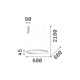 Lampada a sospensione media in alluminio con diffusore a led