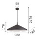 Lampada a sospensione moderna con diffusore in metallo grande