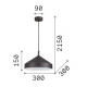 Lampada a sospensione moderna con diffusore in metallo medio